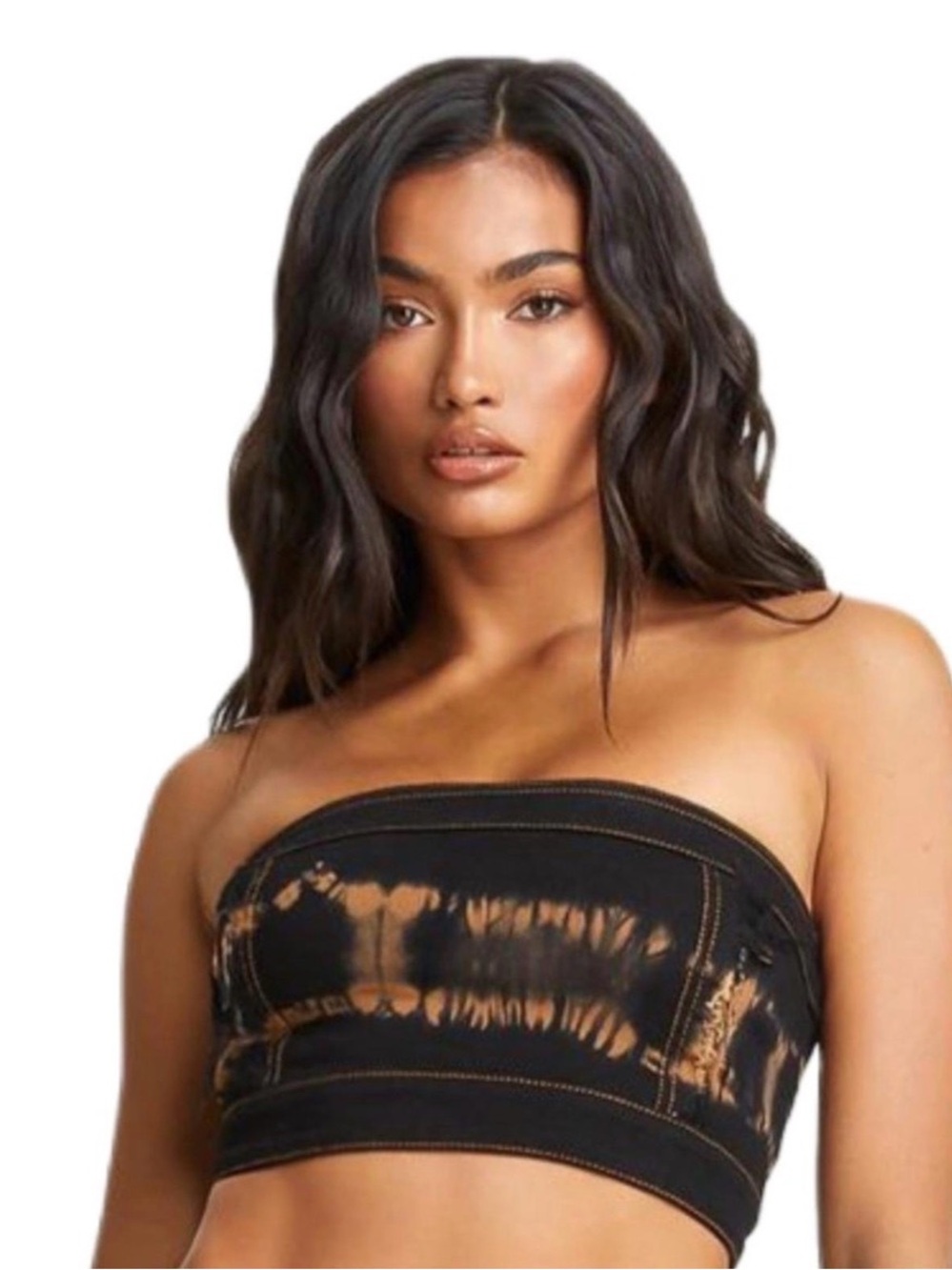 I AM GIA Arago Denim Bandeau Strapless Top NWOT XXS